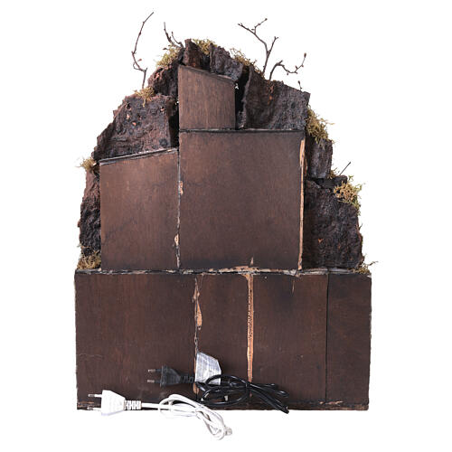 Nativity village with central fountain and left staircase 55x40x30 cm Neapolitan nativity 10 cm 4