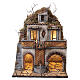 Nativity village with central fountain and left staircase 55x40x30 cm Neapolitan nativity 10 cm s1