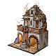 Nativity village with central fountain and left staircase 55x40x30 cm Neapolitan nativity 10 cm s2