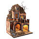 Presepe con doppio balcone e luci  55x40x30 cm presepe napoletano 10 cm s3