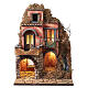 Crèche napolitaine avec cascade latérale droite 55x40x30 cm pour santons 10 cm s1