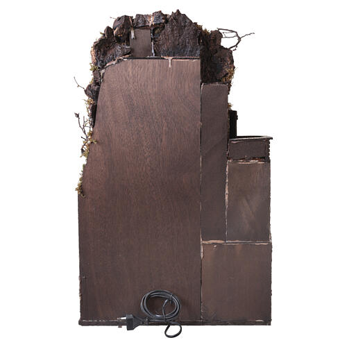 Borgo presepiale con case e arco illuminato 65x40x30 cm presepe napoletano 10 cm 4