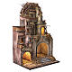 Borgo presepiale con case e arco illuminato 65x40x30 cm presepe napoletano 10 cm s3