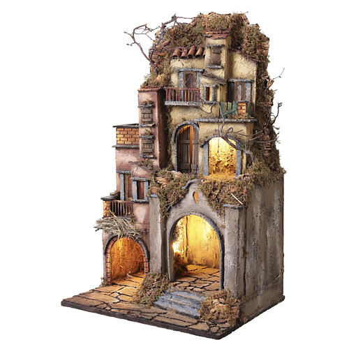 Aldeia para presépio napolitano 10 cm com casas e arco 65x40x30 cm 2