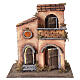 Maisonnette avec balcon et double entrée éclairée 25x25x20 cm crèche napolitaine 4-6 cm s1