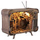 Vintage television with illuminated scenography 25x25x10 cm Neapolitan nativity scene 7 cm s3
