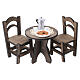 Coffee set with table and wooden chairs for 12 cm Neapolitan Nativity Scene,  7x6x3.5 cm s1