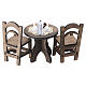 Coffee set with table and wooden chairs for 12 cm Neapolitan Nativity Scene,  7x6x3.5 cm s5