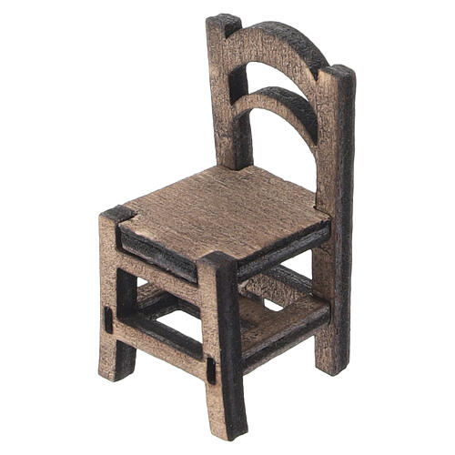 Mesita de té de madera con dos sillas 4x3x2,5 cm belén napolitano 6 cm 3