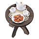 Wooden tea corner with two chairs, 6x4.5x3 cm, for 10 cm Neapolitan Nativity Scene s2