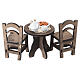 Wooden tea corner with two chairs, 6x4.5x3 cm, for 10 cm Neapolitan Nativity Scene s5