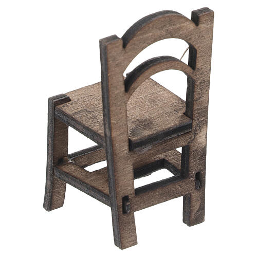 Salottino da tè in legno con due sedie 6x4,5x3 cm presepe napoletano 10 cm 6