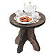 Salottino da tè in legno con due sedie 6x4,5x3 cm presepe napoletano 10 cm s4