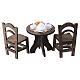 Tea table set with chairs in wood for 12 cm Neapolitan nativity, 7x6x3.5 cm s5