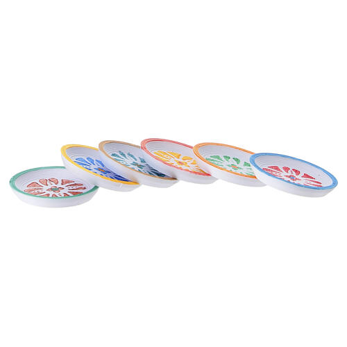 Set de 6 assiettes en PLA décorées à la main pour crèche napolitaine 12 cm, diamètre 2 cm 2