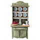 Green furnished kitchen cabinet 15x10x5 cm Neapolitan nativity scene 12 cm s1
