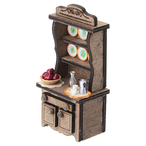 Wooden kitchen dresser 10x5x5 cm for 6 cm Neapolitan nativity 2