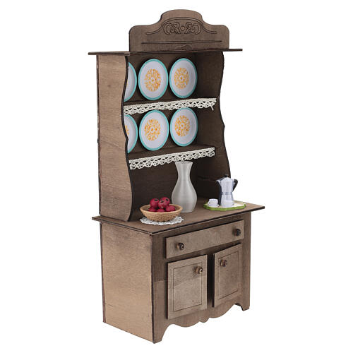 Credenza artigianale in legno 35x15x10 cm presepe napoletano 24-30 cm 3