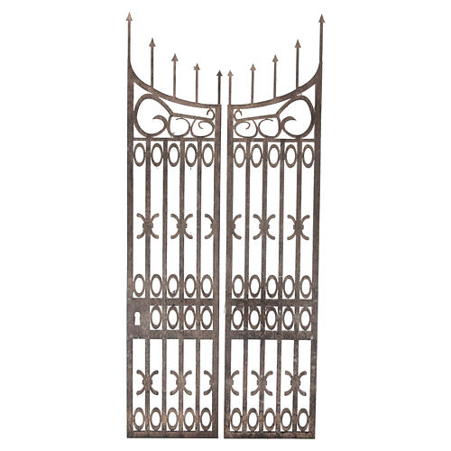 Ingresso in legno con cancello ornamentale 20x5 cm presepe napoletano 8 cm 3