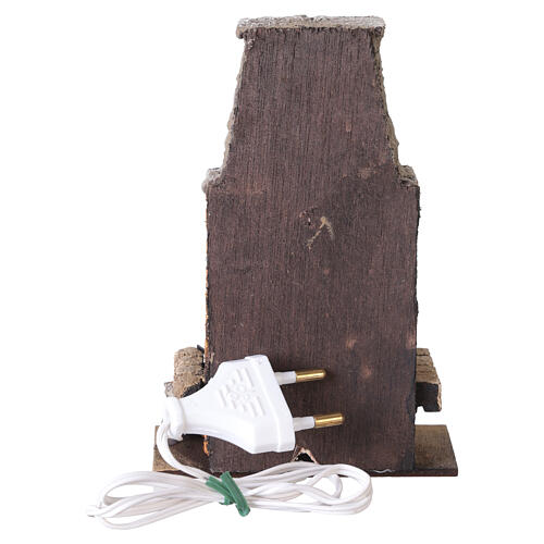 Masonry fireplace with fire effect for 10-12 cm Neapolitan nativity scene 15x10x5 cm 4