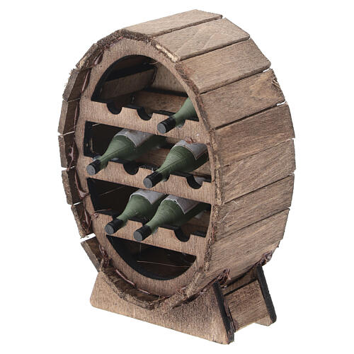Wooden barrel bottle rack 10x5x5 cm Neapolitan Nativity 12-14 cm 2