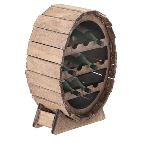 Wooden barrel bottle rack 10x5x5 cm Neapolitan Nativity 12-14 cm 3