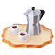Set café con moka y bandeja 1,5x3x2,5 cm belén napolitano 10 cm s1