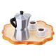Coffee set with moka and tray 1.5x3x2.5 cm for 10 cm Neapolitan nativity scene s4