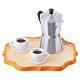 Vassoio con moka e tazzine 2x3,5x3 cm presepe napoletano 12 cm s1