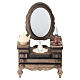 Toeletta con specchio ovale in legno 7x4,5x3 cm presepe napoletano 6 cm s1