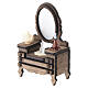 Toeletta con specchio ovale in legno 7x4,5x3 cm presepe napoletano 6 cm s2