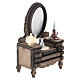 Toeletta con specchio ovale in legno 7x4,5x3 cm presepe napoletano 6 cm s3