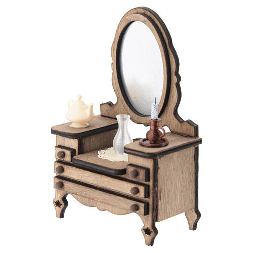 Mobile da toeletta con specchio ovale 11x7x4 cm presepe napoletano 10 cm 2