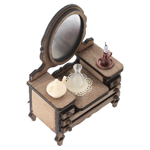 Mobile da toeletta con specchio ovale 11x7x4 cm presepe napoletano 10 cm 4