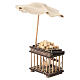 Banco ovaiola con gallina in legno 15x10x10 cm presepe napoletano 10 cm s2