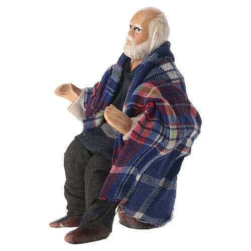 Anciano calvo sentado 10-12 cm belén napolitano 2