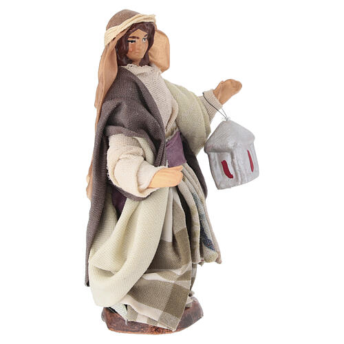Mujer con linterna 10 cm belén Napolitano 3