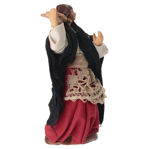 Donna che suona il tamburello 10 cm presepe napoletano 3