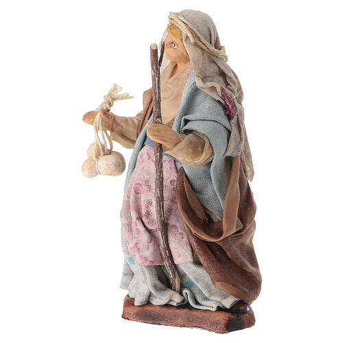 Femme avec fromages 10 cm crèche napolitaine 2