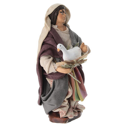 Estatuilla mujer con ganso 10 cm belén napolitano 2