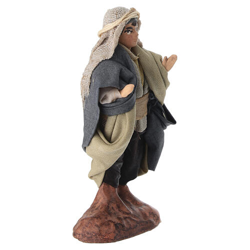 Arabischer Junge mit Kopfbedeckung, für Krippe mit 10 cm Figurenserie im neapolitanischen Stil 3