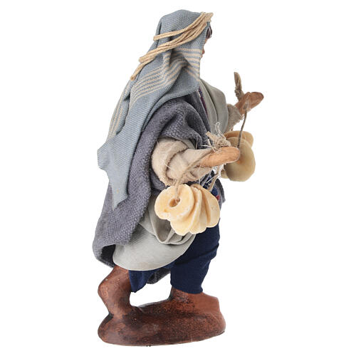 Uomo con freselle terracotta presepe napoletano 10 cm 3