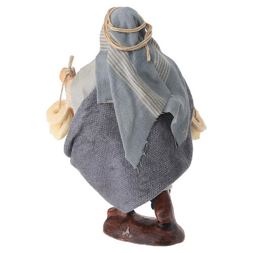 Uomo con freselle terracotta presepe napoletano 10 cm 4