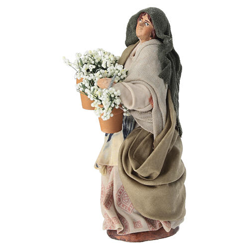 Mujer de pie con flores 12 cm belén napolitano 2
