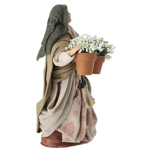 Mujer de pie con flores 12 cm belén napolitano 3