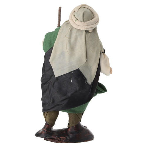 Arabischer Mann mit Stock, 12 cm, für Krippe im neapolitanischen Stil 4
