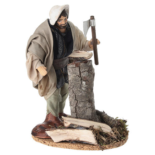 Spaccalegna statuina terracotta 10-12 cm presepe napoletano 2