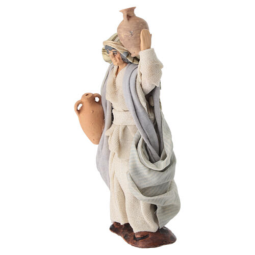 Arabischer Mann mit Krügen, 12 cm, für Krippe im neapolitanischen Stil 2