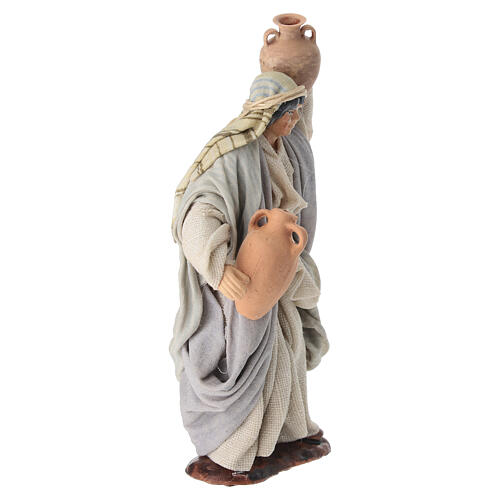 Arabischer Mann mit Krügen, 12 cm, für Krippe im neapolitanischen Stil 3