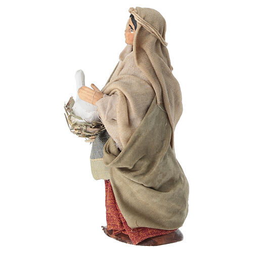 Bambina con oca tra le braccia 10-12 cm presepe napoletano 2